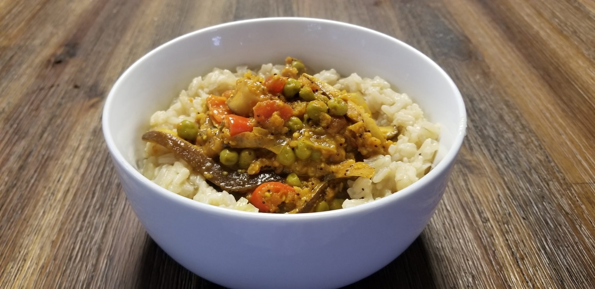 Finished Vegan Mushroom Mutter Chettinad